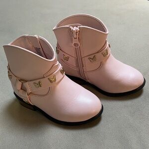 Cat & Jack Pink Kids Boots with Gold Accents